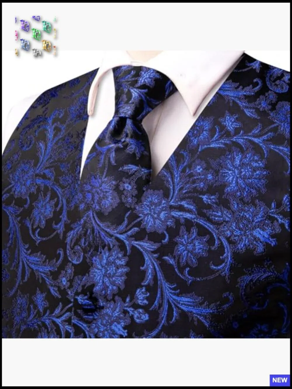 Silk Suit Vest Set Elegant Formal Tuxedo Wedding Party Accessories 8PCS